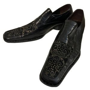 Todd welsh Men Dress shoes square toe black slip on design Design Asylum Size 11